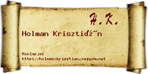 Holman Krisztián névjegykártya