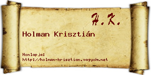 Holman Krisztián névjegykártya